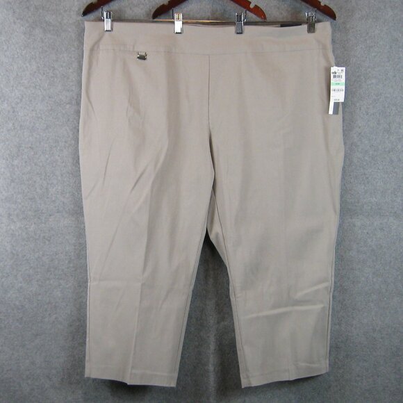 Alfani Tummy Control Pull On Capri Pants Summer Straw Size 26W NWT - Picture 1 of 6